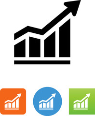 Sticker - Positive Trend Line Icon - Illustration