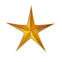 Wall Mural - gold star isolated on white background