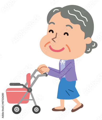 高齢者 シルバーカー Stock イラスト Adobe Stock