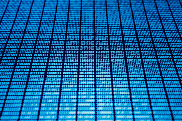 Wall Mural - digital future. screen with blue binary code