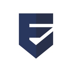 Canvas Print - letter e shield vector logo.