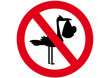 Schild Klapperstorch verboten