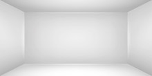 The Inner Space Of The Box. Empty White Room. Vector Design Illustration. Template For You Business Project