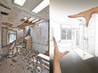 © pbombaert - Drawing and planned Renovation of a bathroom