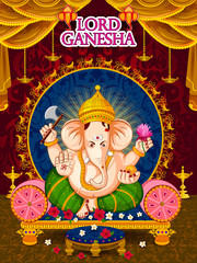 Poster - Happy Ganesh Chaturthi festival celebration of India