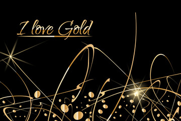 Abstract Vector Background with gold paint drops. Luxury design with place for text. Perfect for poster, flyer, banner, post or greeting card, business card