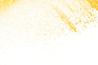 © Pattadis - abstract yellow powder splatted on white background,Freeze motion of yellow powder explosion.