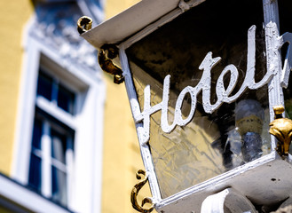 Canvas Print - old hotel sign