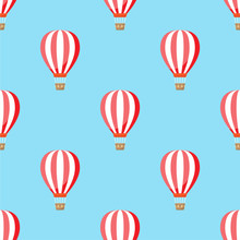 Air Balloon With Clouds Pattern