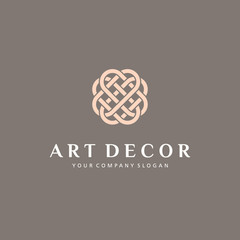 Wall Mural - Vector logo template for boutique hotel, restaurant, jewelry. Luxury monogram. 
