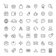 e-commerce online shopping line black 49 icons set