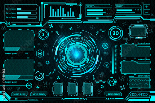 Fotografía Futuristic interface technology design .