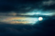 Mysterious Full Moon background, with beautiful Clouds.