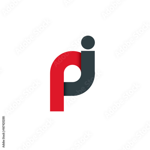 Initial Letter PI RI Linked Rounded Design Logo - Buy this stock vector