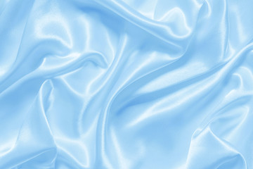 Wall Mural - Smooth elegant blue silk or satin can use as background