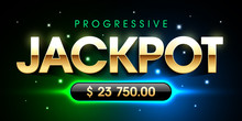 Progressive Jackpot Casino Gambling Games Banner Template, Big Win