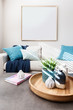 © Jodie Johnson - Blank sqaure picture mock up in contemporary living room