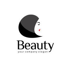 Wall Mural - Beauty salon vector logo template