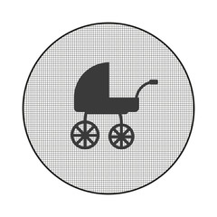 Sticker - Gitter-Icon Kinderwagen retro