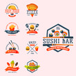 © Vectorwonderland - Colorful cartoon fast food label logo isolated restaurant tasty american cheeseburger badge mea meal vector illustration.