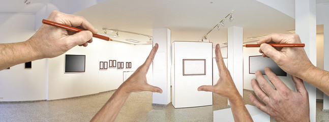 drawing and planned exhibition gallery
