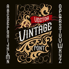 Sticker - Vintage label font. Alcohol label style.