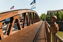 Steel Bridge Over Erie Canal In Fairport, New York