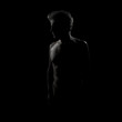 Silhouette of a man's torso