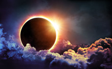 Solar Eclipse In Clouds
