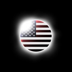 Wall Mural - solar or lunar eclipse and american flag . vector