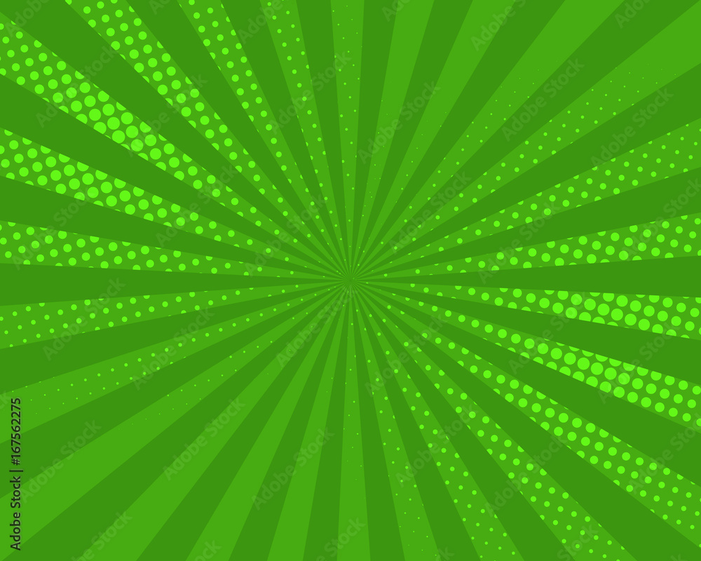 Wall Murals Green pop art comic background, vector illustration. Burst