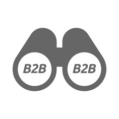 Sticker - Isolated binoculars with    the text B2B