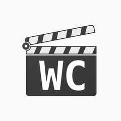 Sticker - Isolated clapper board with    the text WC