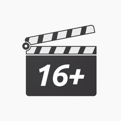 Sticker - Isolated clapper board with    the text 16+