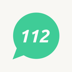 Sticker - Isolated speech balloon with    the text 112