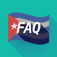 Canvas Print - Long shadow Cuba flag with    the text FAQ