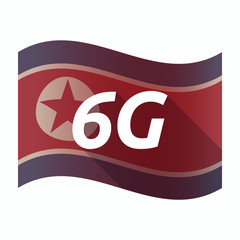 Wall Mural - Isolated North Korea flag with    the text 6G