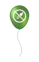 Poster - Isolated balloon with  a syringe  in a not allowed signal