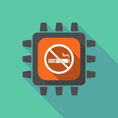 Sticker - Long shadow cpu with  an e-cigarette  in a not allowed signal