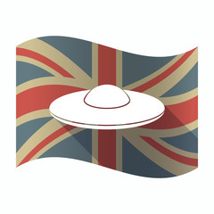 Poster - Isolated UK flag with  a flying saucer UFO