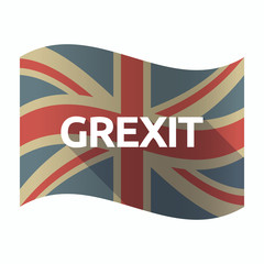 Sticker - Isolated UK flag with  the text GREXIT