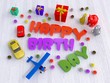 © RiskySukandar - colorful happy birthday words for kids