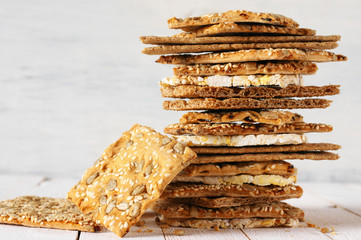 Poster - Various whole grain flatbread crackers