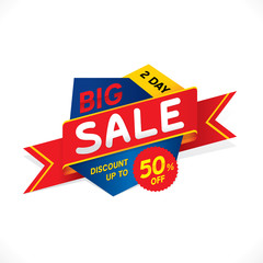 Sticker - Big sale with discount up to 50% off. Vector illustration