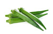fresh okra or green roselle on white background.
