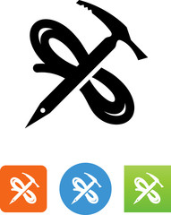 Wall Mural - Rope and Climbing Axe Icon - Illustration