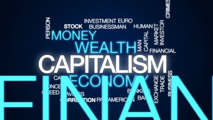 Poster - Capitalism animated word cloud, text design animation.