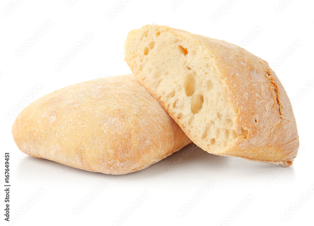 Tasty loaf of bread on white background - obrazy, fototapety, plakaty 