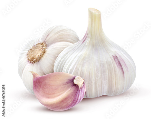 Fotografía Garlic on white background