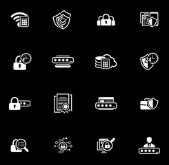 Sticker - Flat Design Security and Protection Icons Set.